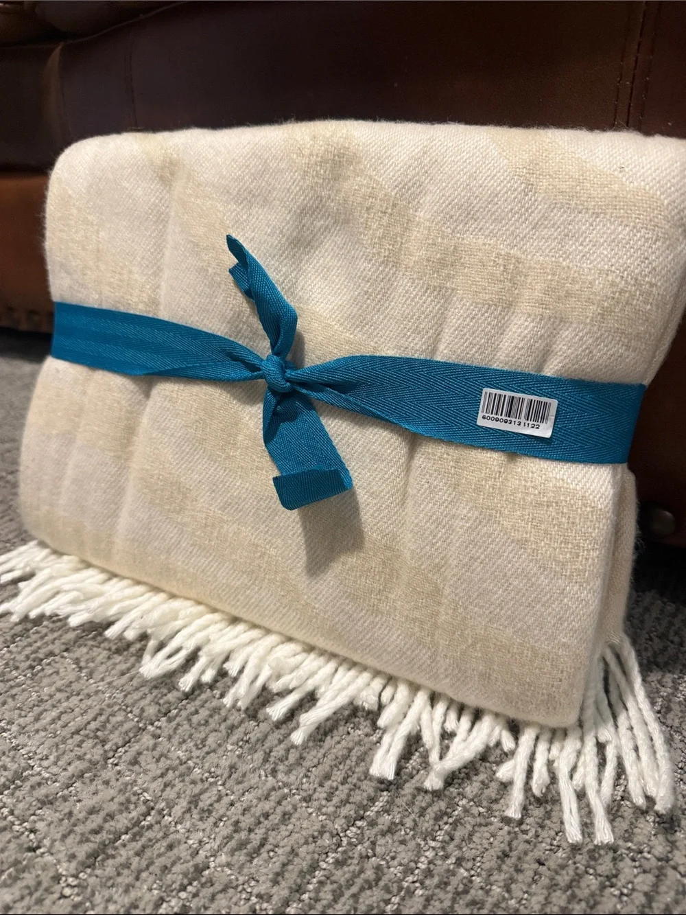 New Thula Tula Ivory African Zebra Fringe Throw Blanket 51x67 Cream Luxury